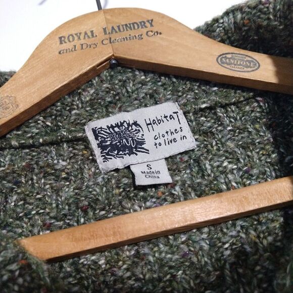 Habitat Women's Cardigan Sweater Size S Green Button Front Heather Lagenlook - Picture 6 of 8